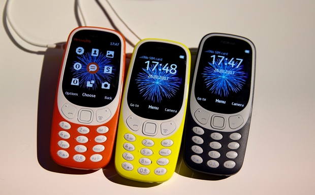 Nokia 3310 devices are displayed after their presentation ceremony at Mobile World Congress in Barcelona, Spain, February 26, 2017. REUTERS/Paul Hanna