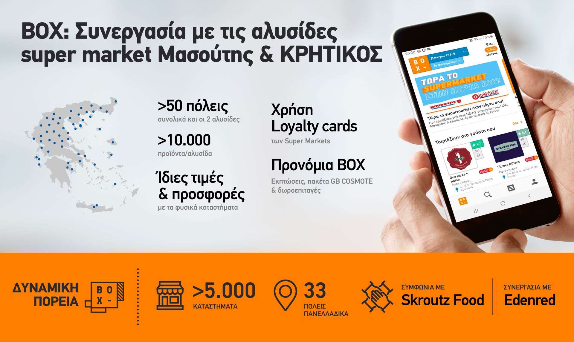BOX: Συνεργασία με τις αλυσίδες «Μασούτης» & «ΚΡΗΤΙΚΟΣ» για online delivery προϊόντων σούπερ μάρκετ σε πάνω από 50 πόλεις σε όλη την Ελλάδα
