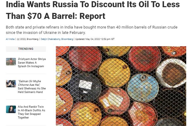 Έτσι ο Πούτιν «σπάει» το πετρελαϊκό εμπάργκο - Κάνει εκπτώσεις σε Ινδία και Κίνα