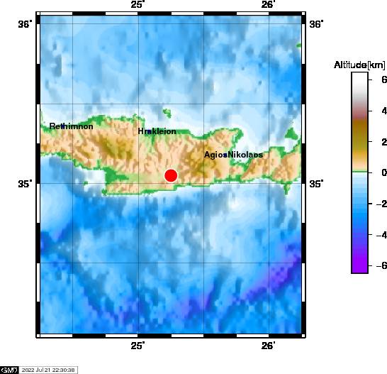 ΚΡΗΤΗ: Νέος σεισμός κοντά στο Αρκαλοχώρι