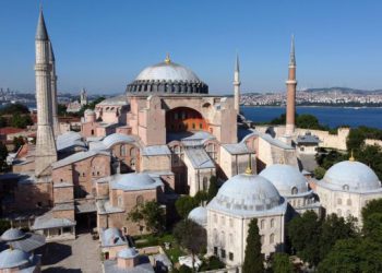 Hagia Sophia or Ayasofya, a UNESCO World Heritage Site, that was a Byzantine cathedral before being converted into a mosque which is currently a museum, is seen in Istanbul, Turkey, June 28, 2020. Picture taken June 28, 2020. Picture taken with a drone. Picture taken June 28, 2020. REUTERS/Murad Sezer