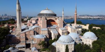 Hagia Sophia or Ayasofya, a UNESCO World Heritage Site, that was a Byzantine cathedral before being converted into a mosque which is currently a museum, is seen in Istanbul, Turkey, June 28, 2020. Picture taken June 28, 2020. Picture taken with a drone. Picture taken June 28, 2020. REUTERS/Murad Sezer