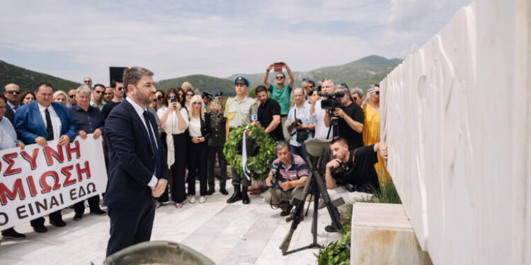 Στις εκδηλώσεις μνήμης για την 79η επέτειο της Σφαγής του Διστόμου παρέστη ο Πρόεδρος του
ΠΑΣΟΚ-Κινήματος Αλλαγής, Νίκος Ανδρουλάκης. Σάββατο 10 Ιουνίου 2023.