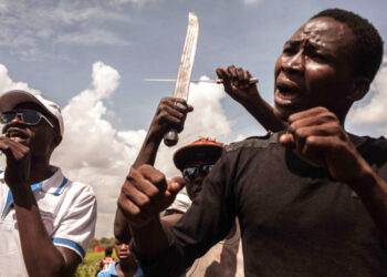 AP10ThingsToSee - Demonstrators protest against the military coup in Ouagadougou, Burkina Faso on Saturday, Sept. 19, 2015. On Wednesday, Sept. 23, 2015, Interim President Michel Kafando returned to power, a week after the elite presidential guard had seized power. (AP Photo/Theo Renaut)