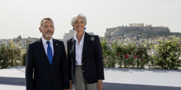 ECB president Christine Lagarde meets Bank of Greece governor Yannis Stournaras at the Bank of Greece in Athens.
:copyright: Adrian Petty/ECB