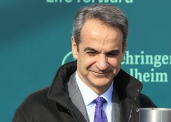 Τελετή θεμελίωσης της νέας πτέρυγας του εργοστασίου της φαρμακευτικής εταιρείας Boehringer Ingelheim στο Κορωπί, παρουσία του Πρωθυπουργού Κυριάκου Μητσοτάκη, Πέμπτη 11 Ιανουαρίου 2024. 
(ΓΙΩΡΓΟΣ ΚΟΝΤΑΡΙΝΗΣ/EUROKINISSI)