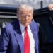 Republican presidential nominee former President Donald Trump arrives at Harry Reid International Airport to board a plane after a campaign trip, Saturday, Sept.14, 2024, in Las Vegas. (AP Photo/Alex Brandon)