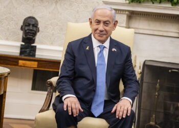 epa11496049 Israeli Prime Minister Benjamin Netanyahu looks on during a bilateral meeting with US President Joe Biden (not pictured) in the Oval Office at the White House, in Washington, DC, USA, 25 July 2024. US President Joe Biden hosts Israeli Prime Minister Netanyahu the day after Netanyahu delivered an address to a joint meeting of the US Congress.  EPA/SAMUEL CORUM / POOL