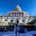 Empty chairs on the inaugural stand are seen on the day it was announced U.S. President-elect Donald Trump's inauguration is being moved indoors due to dangerously cold temperatures expected on Monday, in Washington, U.S., January 17, 2025. REUTERS/Kevin Lamarque