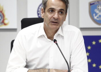 Επίσκεψη του Πρωθυπουργού Κυριάκου Μητσοτάκη στο υπουργείου Κλιματικής Κρίσης και Πολιτικής Προστασίας, Παρασκευή 7 Ιουλίου 2023.
(ΣΩΤΗΡΗΣ ΔΗΜΗΤΡΟΠΟΥΛΟΣ/EUROKINISSI)