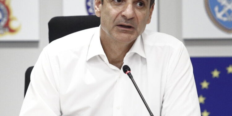 Επίσκεψη του Πρωθυπουργού Κυριάκου Μητσοτάκη στο υπουργείου Κλιματικής Κρίσης και Πολιτικής Προστασίας, Παρασκευή 7 Ιουλίου 2023.
(ΣΩΤΗΡΗΣ ΔΗΜΗΤΡΟΠΟΥΛΟΣ/EUROKINISSI)