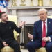 epaselect epa11930694 US President Donald Trump (R) meets with  Ukrainian President Volodymyr Zelensky (L) in the Oval Office of the White House in Washington, DC, USA, 28 February 2025. Zelensky is in Washington to sign the framework of a deal, pushed by President Trump, to share Ukraines’s mineral wealth with the US.  EPA/JIM LO SCALZO / POOL