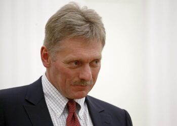 Kremlin spokesman Dmitry Peskov attends a meeting of President Vladimir Putin with CEO of Royal Dutch Shell Ben van Beurden in Moscow, Russia, Wednesday, June 21, 2017. (Sergei Karpukhin/Pool Photo via AP)