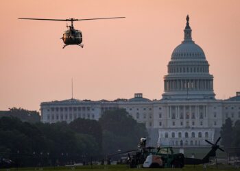 A Bell UH-1 Iroquois military helicopter to be used in the U.S. Army's 250th Birthday Celebration and Parade, prepares to land on the National Mall near the U.S. Capitol in Washington, D.C., U.S., June 11, 2025. REUTERS/Al Drago