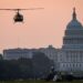 A Bell UH-1 Iroquois military helicopter to be used in the U.S. Army's 250th Birthday Celebration and Parade, prepares to land on the National Mall near the U.S. Capitol in Washington, D.C., U.S., June 11, 2025. REUTERS/Al Drago