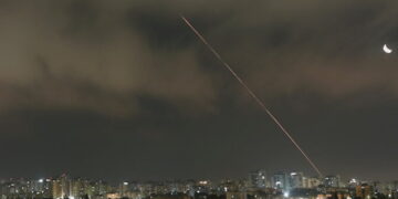 A missile launched from Iran is intercepted as seen from Ashkelon, Israel, June 21, 2025. REUTERS/Amir Cohen
