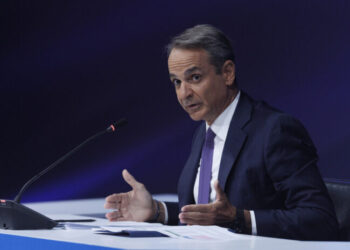 O πρωθυπουργός Κυριάκος Μητσοτάκης απαντάει σε ερωτήσεις δημοσιογράφων κατά τη διάρκεια συνέντευξης Τύπου στο πλαίσιο της 89ης Διεθνούς 'Εκθεσης Θεσσαλονίκης, Κυριακή 7 Σεπτεμβρίου 2025.  ΑΠΕ-ΜΠΕ/ΑΠΕ-ΜΠΕ/ΑΧΙΛΛΕΑΣ ΧΗΡΑΣ