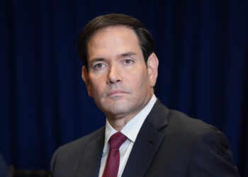 Secretary of State Marco Rubio listens as President Donald Trump meets with Argentine President Javier Milei during the United Nations General Assembly, Tuesday, Sept. 23, 2025, in New York. (AP Photo/Evan Vucci)