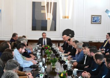 Συνάντηση του Πρωθυπουργού Κυριάκου Μητσοτάκη με εκπροσώπους αγροτών και κτηνοτρόφων, στο Μέγαρο Μαξίμου, Τρίτη 13 Ιανουαρίου 2026.  (ΤΑΤΙΑΝΑ ΜΠΟΛΑΡΗ/EUROKINISSI)