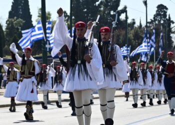 Στρατιωτική παρέλαση στην Αθήνα για την εθνική επέτειο της 25ης Μαρτίου 1821  Σάββατο 25 Μαρτίου 2023  (ΜΙΧΑΛΗΣ ΚΑΡΑΓΙΑΝΝΗΣ / EUROKINISSI)