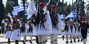 Στρατιωτική παρέλαση στην Αθήνα για την εθνική επέτειο της 25ης Μαρτίου 1821  Σάββατο 25 Μαρτίου 2023  (ΜΙΧΑΛΗΣ ΚΑΡΑΓΙΑΝΝΗΣ / EUROKINISSI)