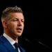 Peter Magyar, leader of the opposition Tisza Party, speaks during a press conference a day after the parliamentary election, in which Hungarian Prime Minister Viktor Orban conceded defeat, Budapest, Hungary, April 13, 2026. REUTERS/Marton Monus