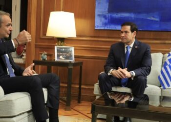 Συνάντηση του Πρωθυπουργού Κυριάκου Μητσοτάκη με τον Υπουργό Εξωτερικών των ΗΠΑ Μάρκο Ρούμπιο.  Τετάρτη 7 Οκτωβρίου 2026 (ΓΙΩΡΓΟΣ ΚΟΝΤΑΡΙΝΗΣ / EUROKINISSI)