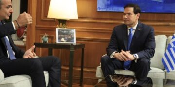 Συνάντηση του Πρωθυπουργού Κυριάκου Μητσοτάκη με τον Υπουργό Εξωτερικών των ΗΠΑ Μάρκο Ρούμπιο. Τετάρτη 7 Οκτωβρίου 2026 (ΓΙΩΡΓΟΣ ΚΟΝΤΑΡΙΝΗΣ / EUROKINISSI)
